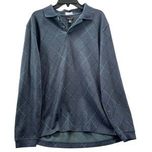 vanheusen, men shirt, long sleeve, color blue, size l